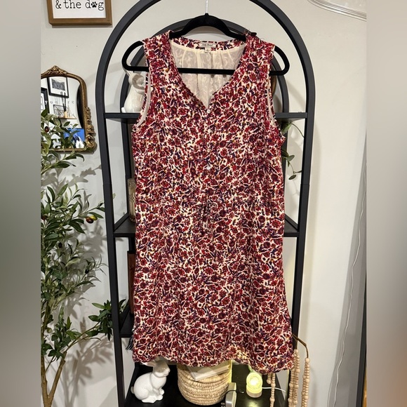 Lucky Brand Red Ruffled A-line Mini Dress size large - Picture 1 of 9